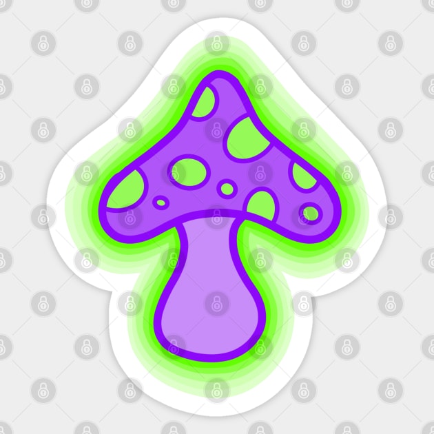 Trippy Purple Mushroom Sticker by BE1820